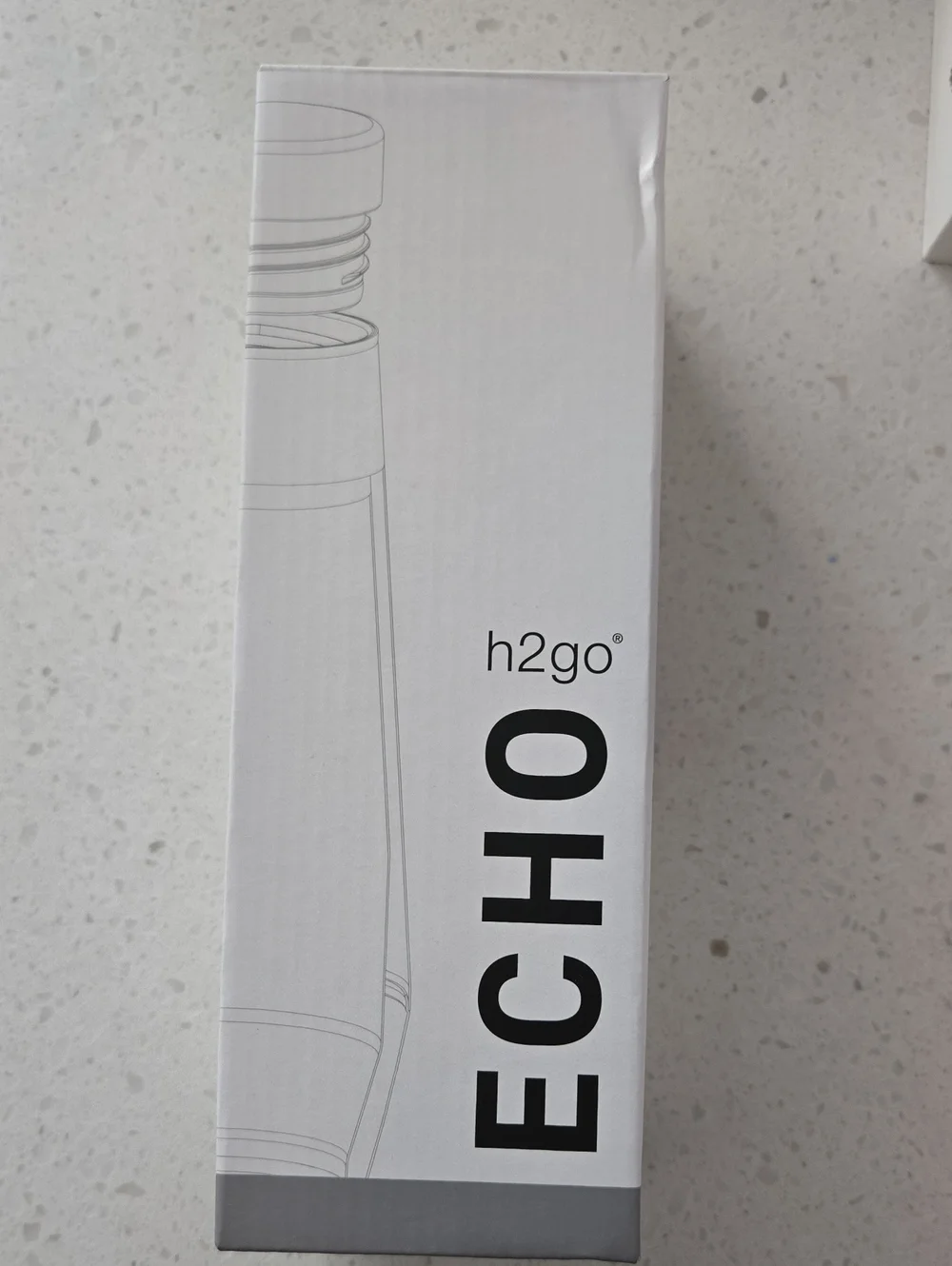 h2go ECHO Water Bottle - White/Grey Packaging